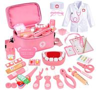 Mactoou Malette Docteur Enfant, Kit de Dentiste, Kit de Médecin Cadeau pour Filles de 3-8 Ans
