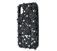 Macway Coque de protection noire avec motif floral pour iPhone X