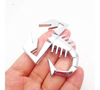 Macxy - Scorpion Noir Argent Métal 3D Forme emblème Badge Autocollant pour Fiat Abarth VW Voiture Renault Porte Fender Trunk Décor arrière [Argent]
