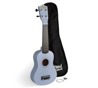 Mad About SU8 Ukulélé soprano - Bleu lavande avec sac de transport, médiator et cordes de rechange - Idéal pour les écoles et les débutants - Cordes noires en carbone pour un meilleur accordage