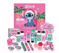 MAD Beauty Calendrier de l'Avent Disney STITCH avec 24 produits cosmétiques, calendrier de l'Avent bien-être pour femmes et filles avec masque facial, lotion pour le corps, chouchou à cheveux, lime à