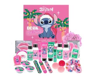 MAD Beauty Calendrier de l'Avent Disney STITCH avec 24 produits cosmétiques, calendrier de l'Avent bien-être pour femmes et filles avec masque facial, lotion pour le corps, chouchou à cheveux, lime à