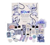 MAD Beauty Calendrier de l'Avent Disney STITCH avec 24 produits de maquillage et cosmétiques, calendrier de l'Avent bien-être pour femme avec masque facial, lotion pour le corps, élastique à cheveux