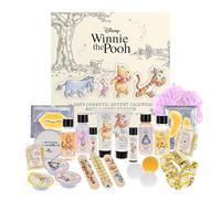 MAD Beauty - Calendrier de l'Avent Disney WINNIE THE POOH avec 24 produits cosmétiques, bien-être, femmes, masque facial, lotion pour le corps, élastique à cheveux, lime à ongles