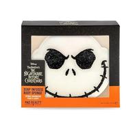 MAD Beauty Disney L'Étrange Noël de Monsieur Jack Eponge en Forme de Visage Infusé Blanche Plastique, Polyester, Savon Parfum Noix de Coco