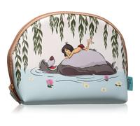 MAD Beauty Trousse de maquillage Disney The Jungle Book | 22,9 cm, motif tropical beige avec Mowgli et Baloo | Parfaite pour les essentiels de soins de la peau, avec fermeture éclair à pompon, cadeau