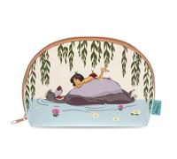 MAD Beauty Trousse de maquillage Disney The Jungle Book | 22,9 cm, motif tropical beige avec Mowgli et Baloo | Parfaite pour les essentiels de soins de la peau, avec fermeture éclair à pompon, cadeau