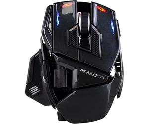 MAD CATZ M.M.O. 7+ Souris Gaming MMO Filaire & sans Fil - 21 Entrées Programmables + Bouton 5D + Shift Mode x2 + 5 Profils + Capteur PixArt 3395 26 000 DPI - Ergonomique Droitier (M.M.O. 7+ Wireless)