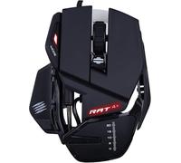 Mad Catz Rat 4+ Souris Gamer Filaire USB - Souris Ergonomique 7 Boutons Programmables - Capteur Optique Pixart PMW3330 7200 DPI - Souris Gaming Pour Pc Noir Avec Led Rouge Et Repose Poignet Reglable