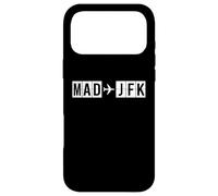 MAD JFK Vol Route Madrid à New York Codes d'air Coque pour iPhone 17 Pro Max
