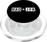 MAD JFK Vol Route Madrid à New York Codes d'air PopSockets PopGrip pour MagSafe
