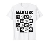 Mad Libs Black and White Character Grid Art T-Shirt