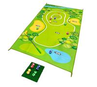 Mad Monkey – Tapis de départ de minigolf pour la maison 160×100 cm – 8 balles (4 couleurs)