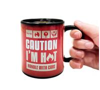Mad Monkey Tasse avec effet de changement de couleur Caution I am Hot