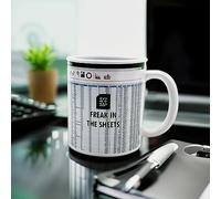 Mad Monkey - Tasse Freak in the Sheets - Tasse à café Excel pour les fans du tableur, Blanc
