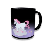 Mad Monkey - Tasse licorne (Unicorn Heat Change Mug) - avec changement de couleur, Noir/Violet