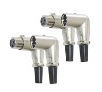 MAD OWL XLR à angle droit, câble XLR 90 degrés, coude microphone à 3 broches, connecteurs XLR mâle et femelle Pro Audio DJ (2 mâles et 2 femelles)