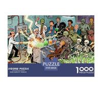 Mad Scientist Frankenstein Lab Puzzle en Bois Imperméable DIY Puzzles De 1000 Pièces pour Adultes Coloré De Décoration pour La Maison