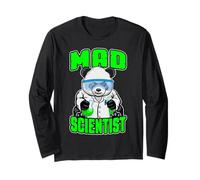 Mad Scientist Panda Ours Animal Drôle STEM Science Geek Manche Longue