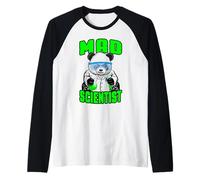 Mad Scientist Panda Ours Animal Drôle STEM Science Geek Manche Raglan