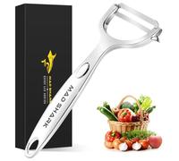 MAD SHARK Économe Y - Éplucheur à Pommes de Terre en Acier Inoxydable 304 avec Manche Ergonomique Anti-dérapant - Ultra Tranchant pour Carottes, Légumes et Fruits - Lavable au Lave-vaisselle