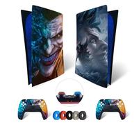 MaD Vision® Kit de Skins Extra-résistants pour PlayStation 5 (PS5) Digital | Ensemble de Stickers vinyles Mats pour Console et 2 manettes - pour Joker Batman Design