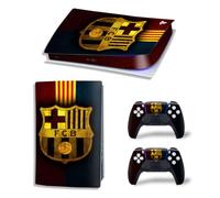 MaD Vision® Kit de Skins Extra-résistants pour PlayStation 5 (PS5) Digital | Ensemble de Stickers vinyles Mats pour Console et 2 manettes - pour FC Barcelona Design