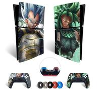 MaD Vision® Kit de Skins Extra-résistants pour PlayStation 5 (PS5) Digital | Ensemble de Stickers vinyles Mats pour Console et 2 manettes - pour Dragon Ball Design