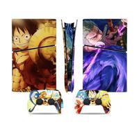 MaD Vision® Kit de Skins Extra-résistants pour PlayStation 5 (PS5) Digital Slim | Ensemble de Stickers vinyles Mats pour Console et 2 manettes - pour Anime|OnePiece Manga Design