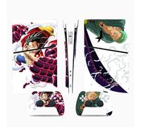MaD Vision® Kit de Skins Extra-résistants pour PlayStation 5 (PS5) Digital Slim | Ensemble de Stickers vinyles Mats pour Console et 2 manettes - pour Anime|OnePiece Design