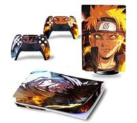 MaD Vision® Kit de Skins Extra-résistants pour PlayStation 5 (PS5) Disc | Ensemble de Stickers vinyles Mats pour Console et 2 manettes - pour Anime|Naruto Design