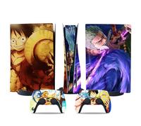 MaD Vision® Kit de Skins Extra-résistants pour PlayStation 5 (PS5) Disc | Ensemble de Stickers vinyles Mats pour Console et 2 manettes - pour Anime|OnePiece Manga Design