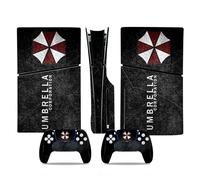 MaD Vision® Kit de Skins Extra-résistants pour PlayStation 5 (PS5) Disc Slim | Ensemble de Stickers vinyles Mats pour Console et 2 manettes - pour Resident Evil Umbrella