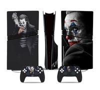 MaD Vision® Kit de Skins Extra-résistants pour PlayStation 5 (PS5) Pro Disc et Pro Digital | Ensemble de Stickers vinyles Mats pour Console et 2 manettes - pour Joker Design