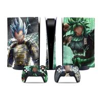 MaD Vision® Kit de Skins Extra-résistants pour PlayStation 5 (PS5) Pro Disc et Pro Digital | Ensemble de Stickers vinyles Mats pour Console et 2 manettes - pour Dragon Ball Design