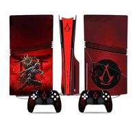 MaD Vision® Kit de Skins Extra-résistants pour PlayStation 5 (PS5) Pro Disc et Pro Digital | Ensemble de Stickers vinyles Mats pour Console et 2 manettes - pour Assassin's Creed Shadows Design
