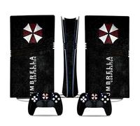 MaD Vision® Kit de Skins Extra-résistants pour PlayStation 5 (PS5) Pro Disc et Pro Digital | Ensemble de Stickers vinyles Mats pour Console et 2 manettes - pour Resident Evil Umbrella