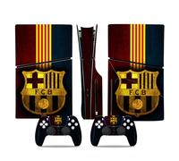 MaD Vision® Kit de Skins Extra-résistants pour PlayStation 5 (PS5) Slim Disc et Slim Digital | Ensemble de Stickers vinyles Mats pour Console et 2 manettes - pour FC Barcelona Design