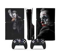 MaD Vision® Kit de Skins Extra-résistants pour PlayStation 5 (PS5) Slim Disc et Slim Digital | Ensemble de Stickers vinyles Mats pour Console et 2 manettes - pour Joker Design