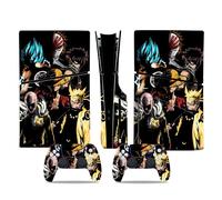 MaD Vision® Kit de Skins Extra-résistants pour PlayStation 5 (PS5) Slim Disc et Slim Digital | Ensemble de Stickers vinyles Mats pour Console et 2 manettes - pour Anime Design