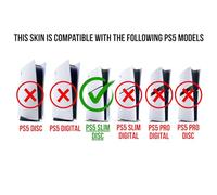 MaD Vision® Kit de Skins Extra-résistants pour PlayStation 5 (PS5) Slim Disc et Slim Digital | Ensemble de Stickers vinyles Mats pour Console et 2 manettes - pour Anime Design