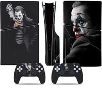 MaD Vision® Kit de Skins Extra-résistants pour PlayStation 5 (PS5) Slim Disc et Slim Digital | Ensemble de Stickers vinyles Mats pour Console et 2 manettes - pour Joker Design