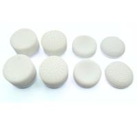 MaD Vision® Set de 4 Paires (8 Pièces) de Thumb Grips Ergonomiques pour Manettes, Compatibles avec PS5|PS4|Xbox Series X-S/One|Nintendo Switch Pro. Différentes Hauteurs & Textures [14/8/6 mm] - Blanc