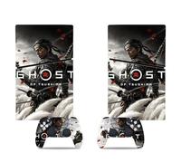 MaD Vision® Set de Skin Extra-Durables en Vinyle pour PS5 Digital Slim + 10 Aiming Rings | Kit Autocollant et Résistant aux Rayures pour Playstation 5 + 2 Controllers - pour Ghost of Tsushima Design