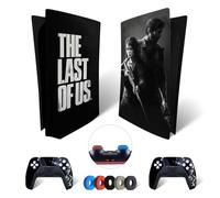 MaD Vision® Set de Skin Extra-Durables en Vinyle pour PS5 Disc + 5 Paires de Aiming Rings | Kit Autocollant et Résistant aux Rayures pour Playstation 5 + 2 Controllers - pour The Last of Us Design