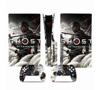 MaD Vision® Set de Skin Extra-Durables en Vinyle pour PS5 Disc Slim + 10 Aiming Rings | Kit Autocollant et Résistant aux Rayures pour PlayStation 5 + 2 Controllers - pour Ghost of Tsushima Design