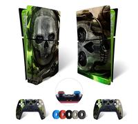 MaD Vision® Set de Skin Extra-Durables en Vinyle pour PS5 Disc Slim + 5 Paires de Aiming Rings | Kit Autocollant et Résistant aux Rayures pour PlayStation 5 + 2Controllers-pour Call of Duty|COD Design