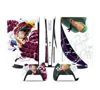 MaD Vision Skin Kit pour PS5 Version Standard/Disque Mod. One Piece, Film adhésif HD de qualité 100% Vinyle résistant aux Rayures + Lot de 4 Paires de Patins en Caoutchouc pour Manette Playstation 5