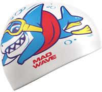Mad wave baby shark silicone cap blanc/bleue