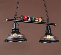 MADABO Lampes De Table De Billard Lustre, Lampes De Table De Billard Et De Billard, E27 Suspension De Billard Luminaire De Plafond En Fer Forgé Avec Abat-jour En Verre Pour La Fête Salon Salle De Jeux